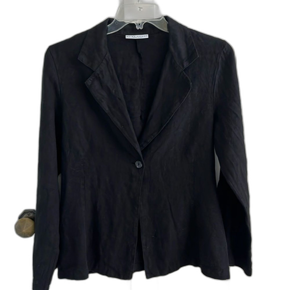EUC Bryn Walker 100% Linen Black loose one button BlazerJacket Sz XS - Picture 1 of 9